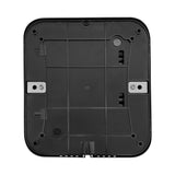 Base cuadrada negra del secador de manos MAXBLAST, con superficie lisa, orificios para montaje y detalles de diseño funcional