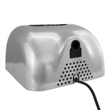 Secador de manos comercial MAXBLAST con acabado metálico brillante, diseño aerodinámico y rejilla de ventilación en la parte posterior