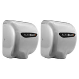 Secadores de manos comerciales MAXBLAST en acabado metálico brillante, diseño moderno y compacto, ideal para baños públicos