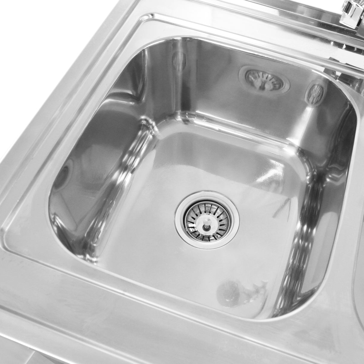 Fregadero Comercial de Doble Seno Acero Inoxidable y Escurridor a la Derecha