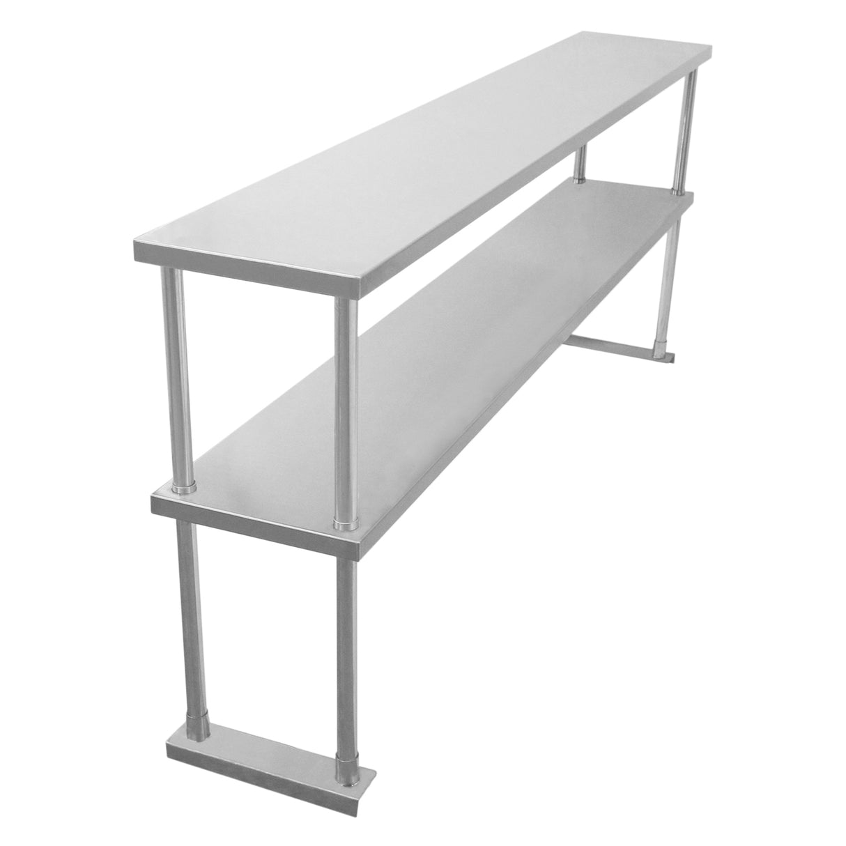 KuKoo Kit de Mesa de Trabajo  para Gastronomía y Estante Doble de Sobremesa de Acero Inoxidable 150cm
