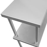 KuKoo Kit de Mesa de Trabajo  para Gastronomía y Estante Doble de Sobremesa de Acero Inoxidable 150cm