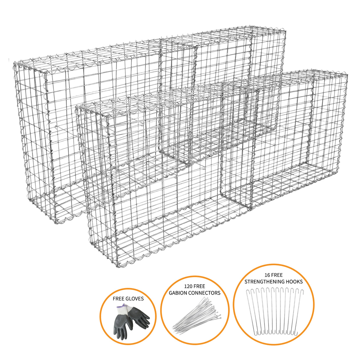 Cestas de Acero Inoxidable de Exterior 100 x 95 x 30cm Pack de 4