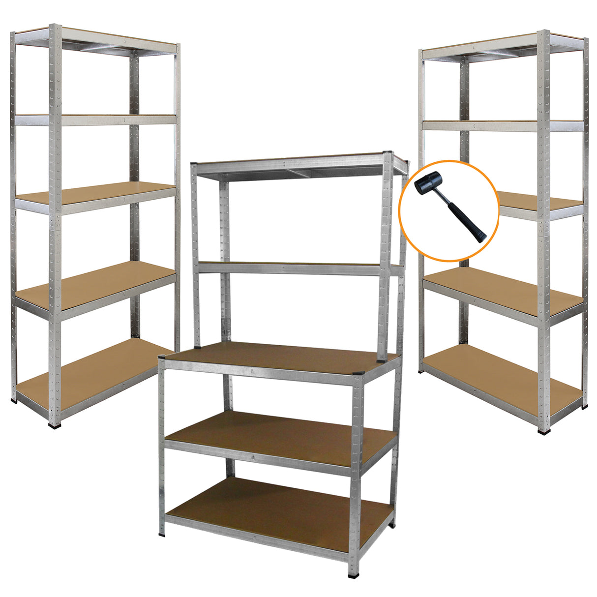 Estantería de banco de trabajo Galwix y Galwix de 2 x 90 cm y mazo