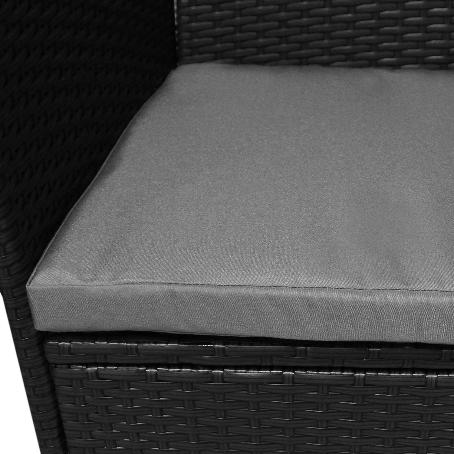 Bistro Set Ratán 3 Piezas Silla de Jardín al Aire Libre Mesa Patio Comedor Balcón Negro