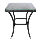 Conjunto de bistró de ratán negro de 2 plazas Jardí con cojines y funda para la lluvia.