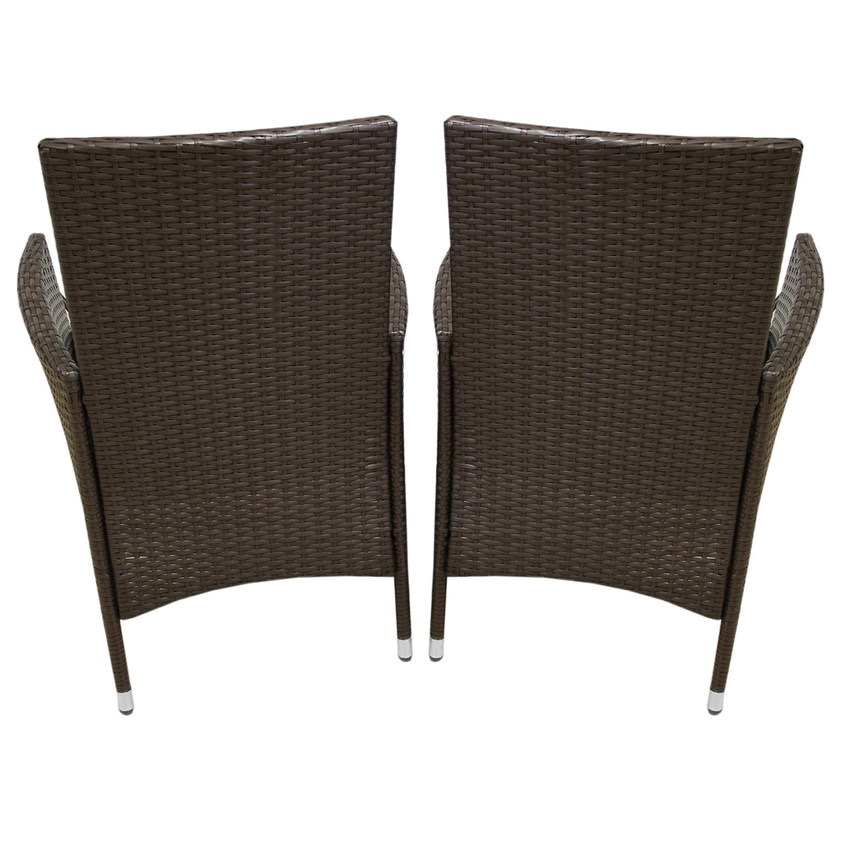 Bistro Set Ratán 3 Piezas Silla de Jardín al Aire Libre Mesa Patio Comedor Balcón Marrón