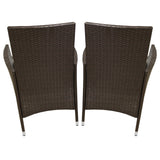Bistro Set Ratán 3 Piezas Silla de Jardín al Aire Libre Mesa Patio Comedor Balcón Marrón
