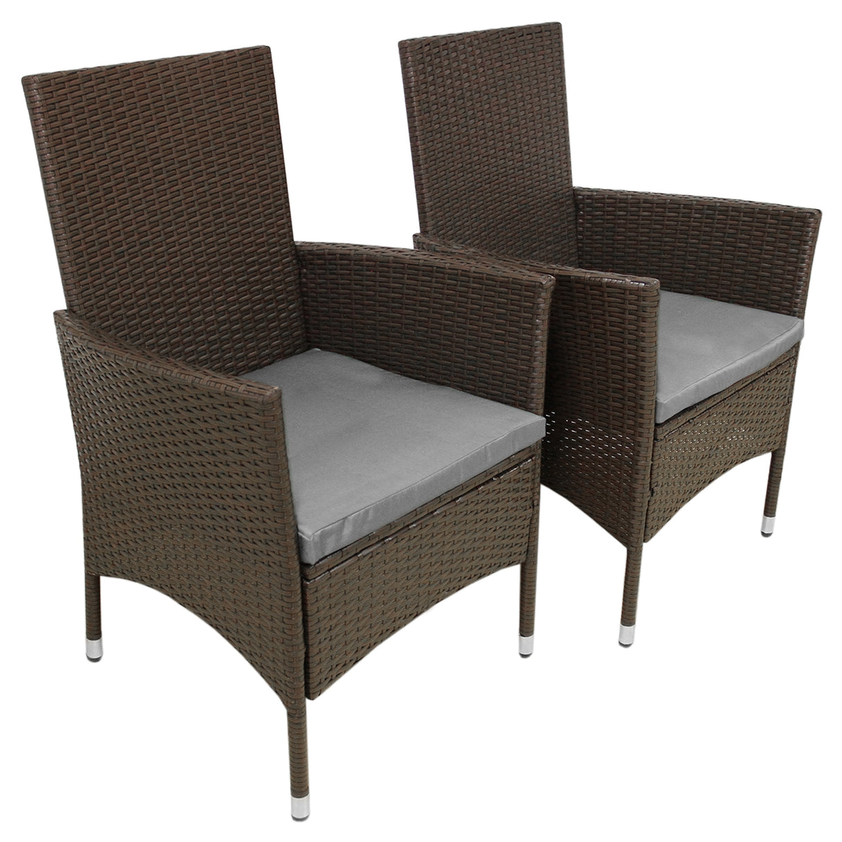 Bistro Set Ratán 3 Piezas Silla de Jardín al Aire Libre Mesa Patio Comedor Balcón Marrón