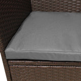 Bistro Set Ratán 3 Piezas Silla de Jardín al Aire Libre Mesa Patio Comedor Balcón Marrón