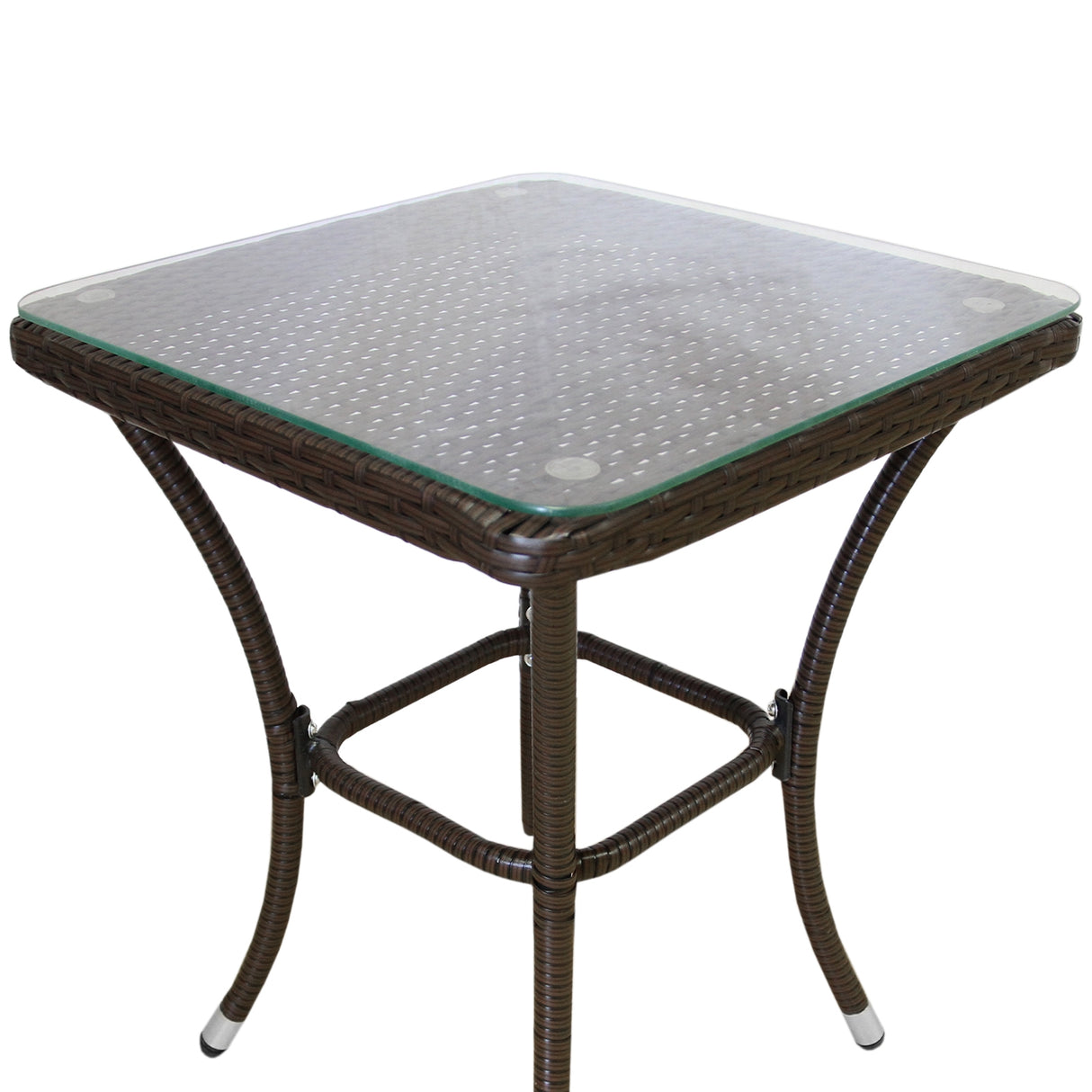 Bistro Set Ratán 3 Piezas Silla de Jardín al Aire Libre Mesa Patio Comedor Balcón Marrón