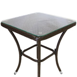 Bistro Set Ratán 3 Piezas Silla de Jardín al Aire Libre Mesa Patio Comedor Balcón Marrón