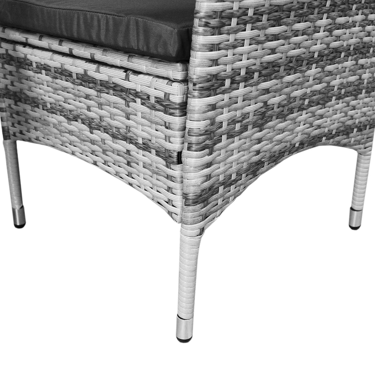 Bistro Set Ratán 3 Piezas Silla de Jardín al Aire Libre Mesa Patio Comedor Balcón Gris Claro