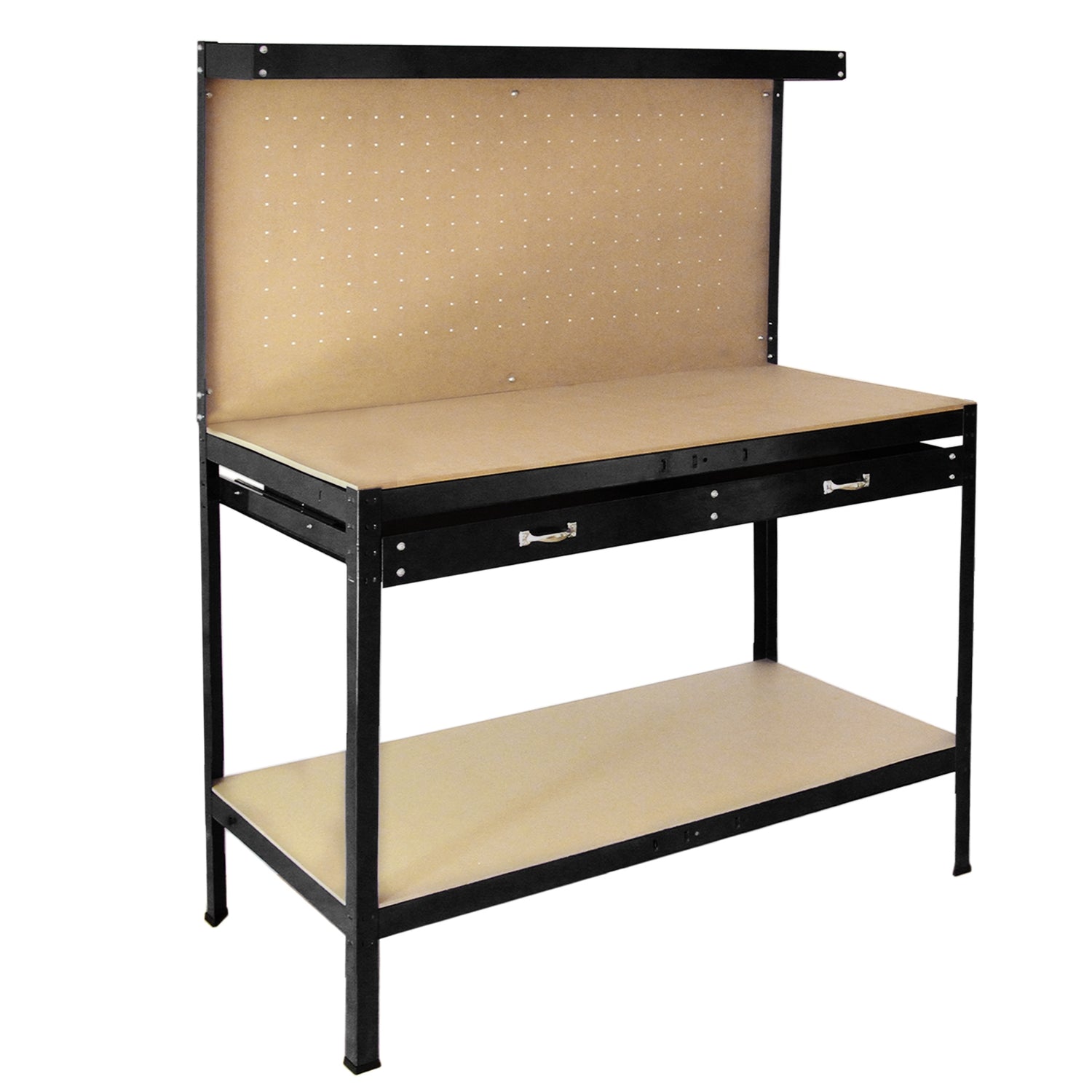 Banco de Trabajo Mesa de Trabajo Ganchos de Mesa Taller de Cajones Negro