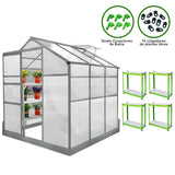 Invernadero de 1,8 m x 1,8 m con base y dos soportes resistentes al agua