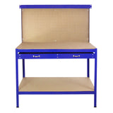 Banco de Trabajo Mesa de Trabajo Ganchos de Mesa Taller de Cajones Azul