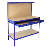 Banco de Trabajo Mesa de Trabajo Ganchos de Mesa Taller de Cajones Azul