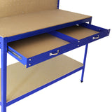 Banco de Trabajo Mesa de Trabajo Ganchos de Mesa Taller de Cajones Azul