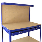 Banco de Trabajo Mesa de Trabajo Ganchos de Mesa Taller de Cajones Azul