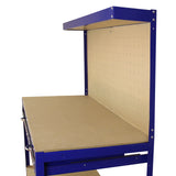 Banco de Trabajo Mesa de Trabajo Ganchos de Mesa Taller de Cajones Azul