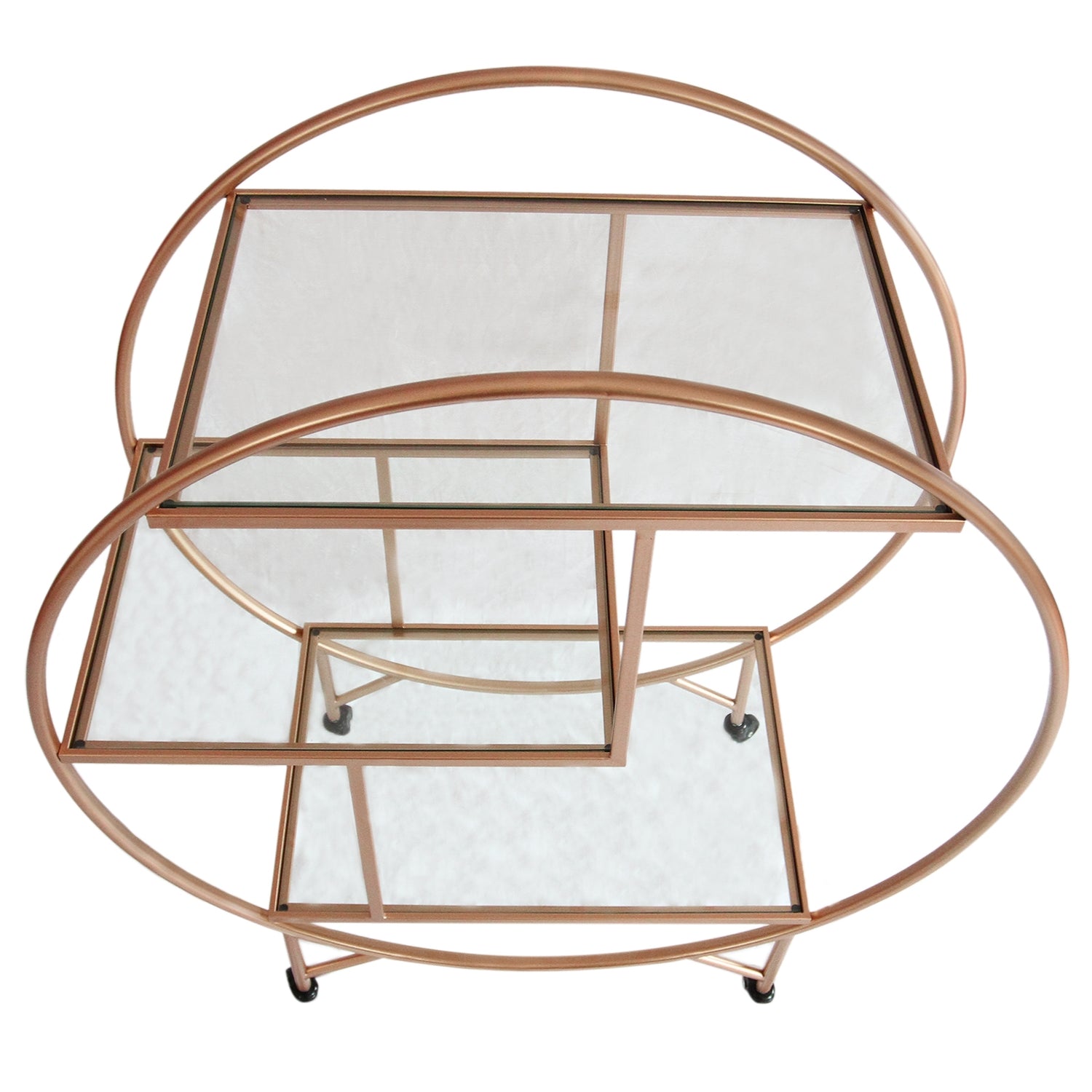 Carro De Bar De Hierro Moderno Interior, Carro De Metal Oro Rosado-Grande