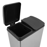 Cubo de Basura con Pedal  Doble 2x30L Reciclaje, Plata