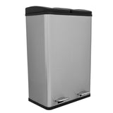 Cubo de Basura con Pedal  Doble 2x30L Reciclaje, Plata