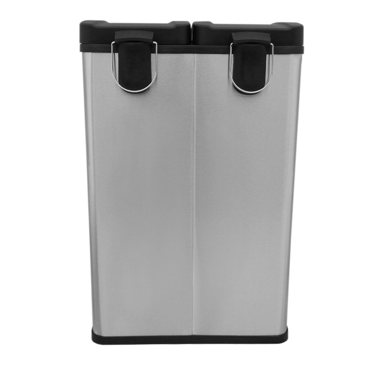 Cubo de Basura con Pedal  Doble 2x30L Reciclaje, Plata