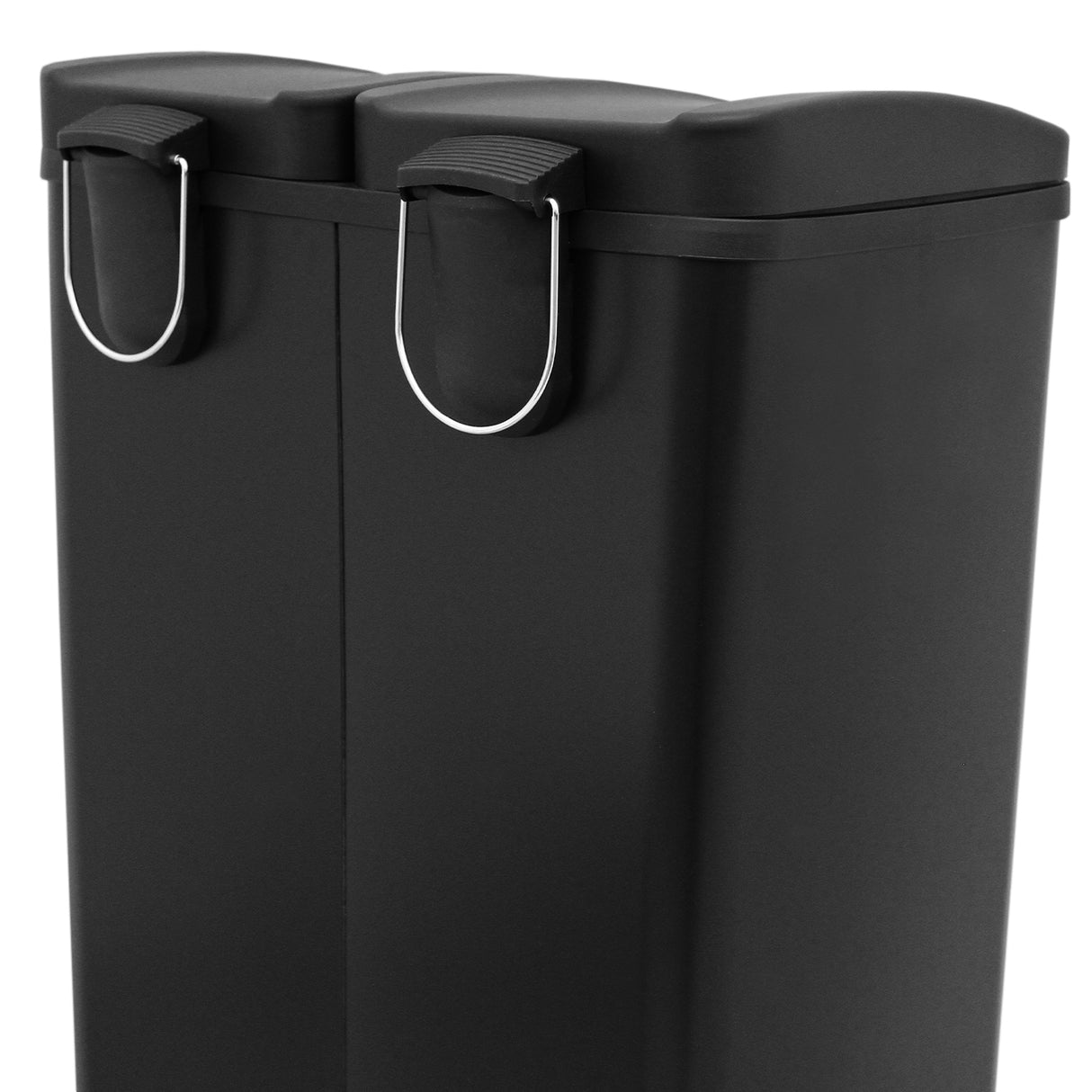 Cubo de Basura con Pedal  Doble 2x30L Reciclaje, Negro