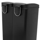 Cubo de Basura con Pedal  Doble 2x30L Reciclaje, Negro