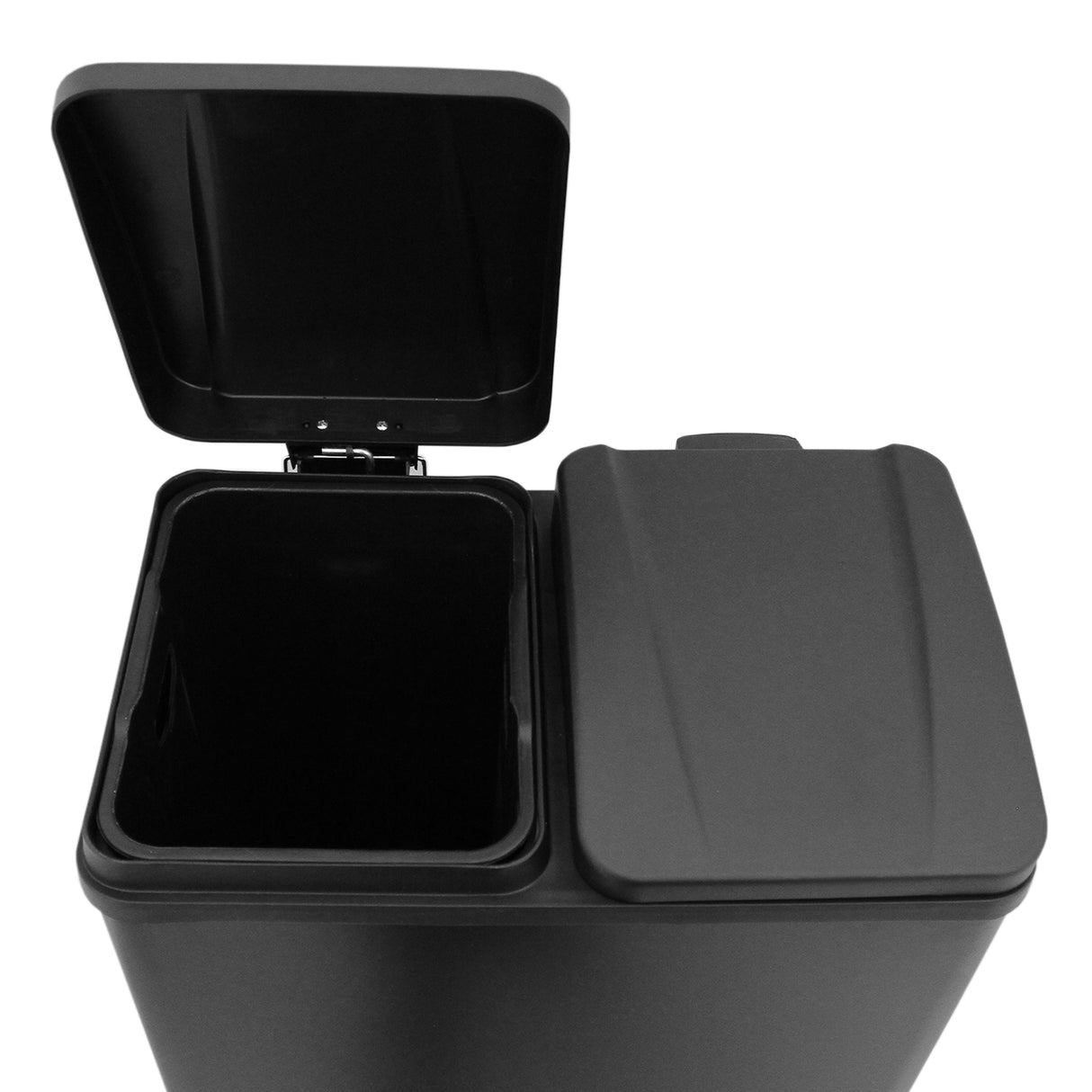 Cubo de Basura con Pedal  Doble 2x30L Reciclaje, Negro