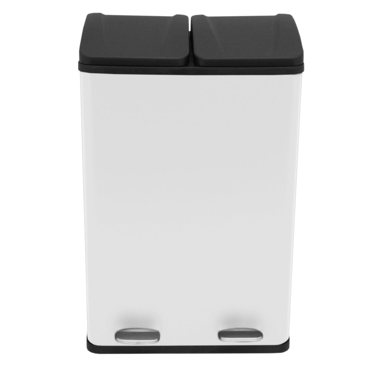 Cubo de Basura con Pedal  Doble 2x30L Reciclaje, Blanco