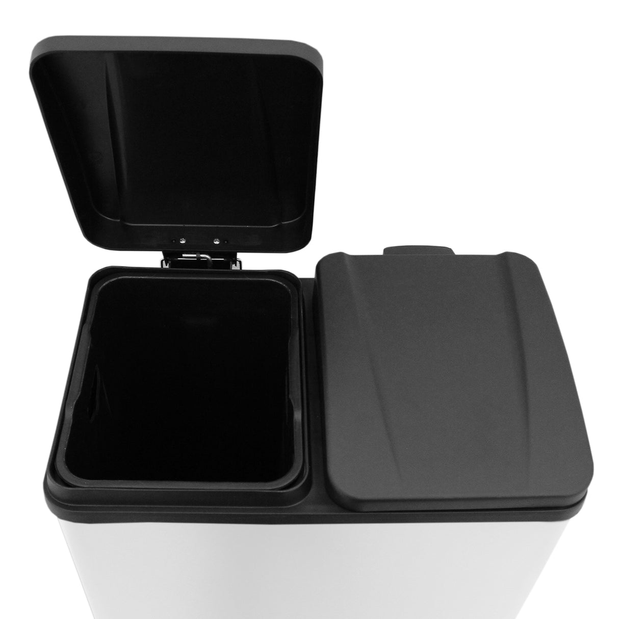 Cubo de Basura con Pedal  Doble 2x30L Reciclaje, Blanco