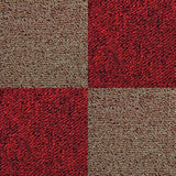 Losetas de Moqueta Arena y Rojo Escarlata 2 Pack de 20 Losetas 10m2