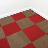 Losetas de Moqueta Arena y Rojo Escarlata 2 Pack de 20 Losetas 10m2
