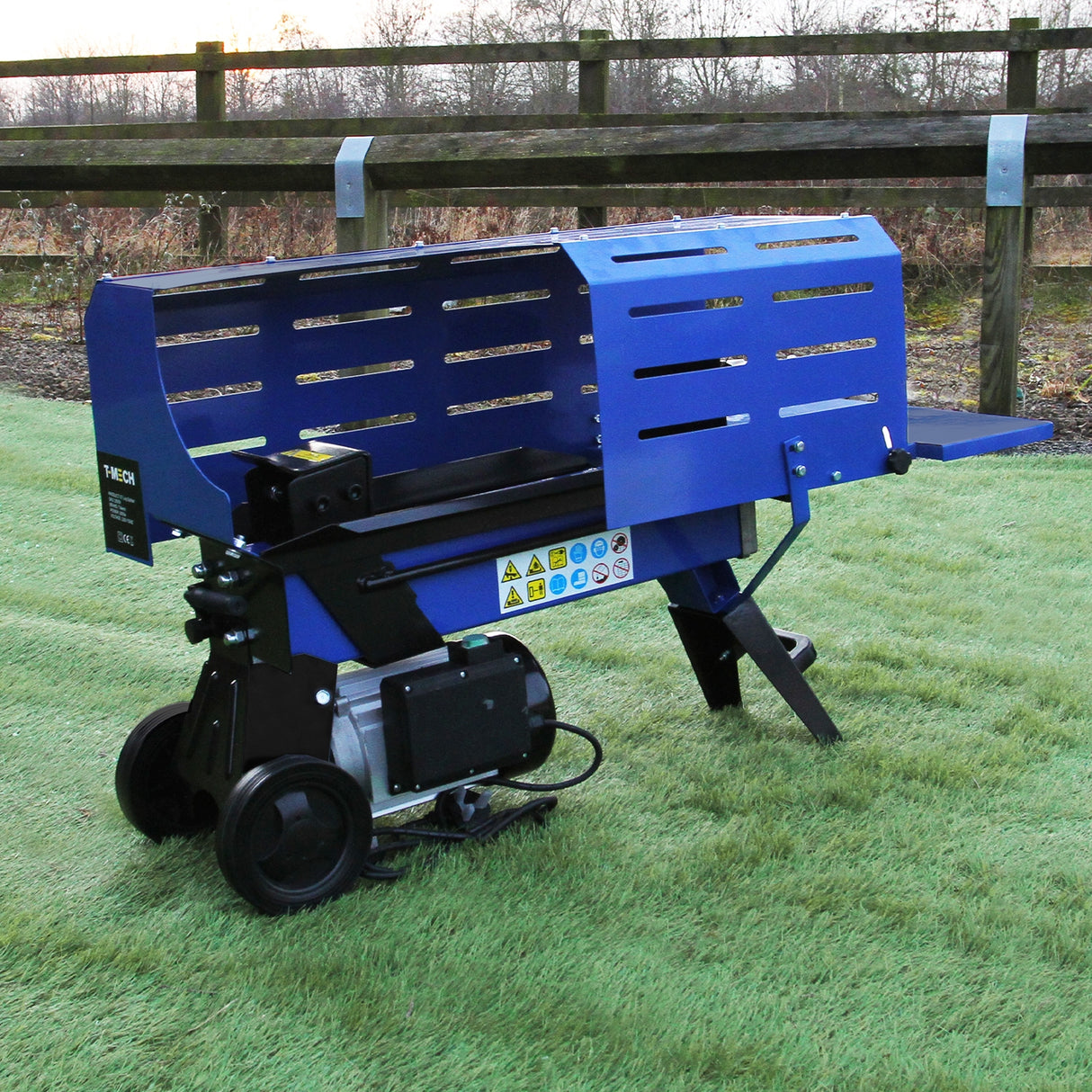 Cortadora de Troncos 5T y Astilladora de Madera 15HP Trituradora de Madera 2000W Motor Hidráulico 3L