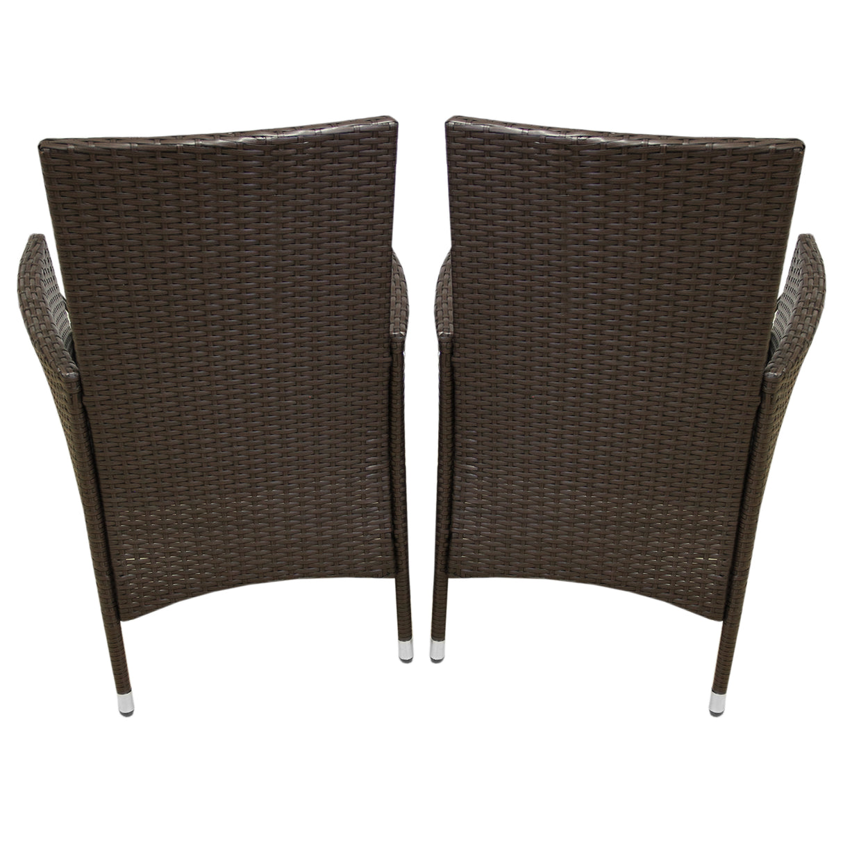 Bistro Set Ratán 3 Piezas Silla de Jardín al Aire Libre Mesa Patio Comedor Balcón Marrón