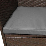Bistro Set Ratán 3 Piezas Silla de Jardín al Aire Libre Mesa Patio Comedor Balcón Marrón