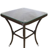Bistro Set Ratán 3 Piezas Silla de Jardín al Aire Libre Mesa Patio Comedor Balcón Marrón