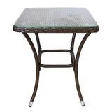 Bistro Set Ratán 3 Piezas Silla de Jardín al Aire Libre Mesa Patio Comedor Balcón Marrón