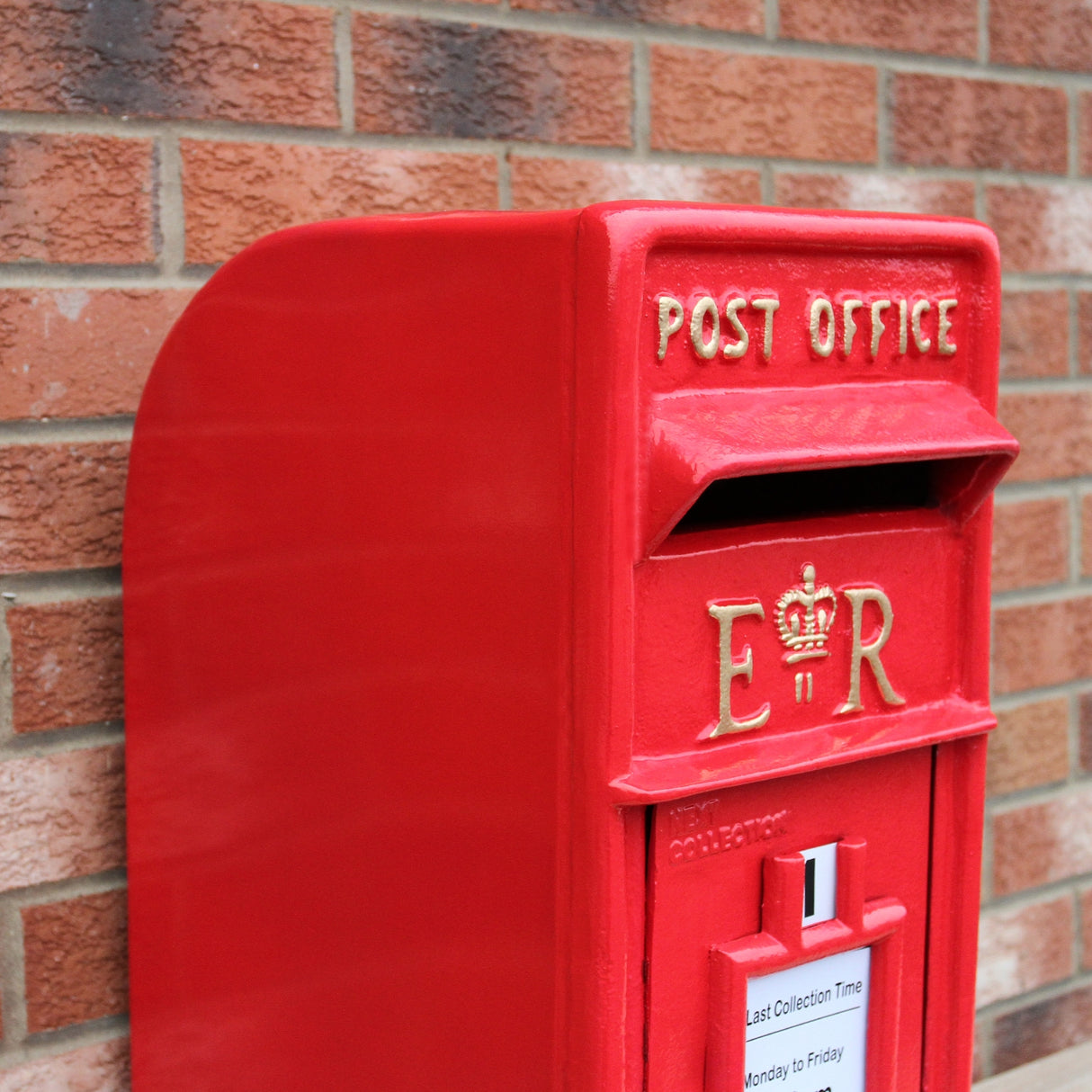 Royal Mail Buzón de Correos Rojo Pilar de Hierro Fundido Buzón de Correos para Cartas Montaje para Pared Postal