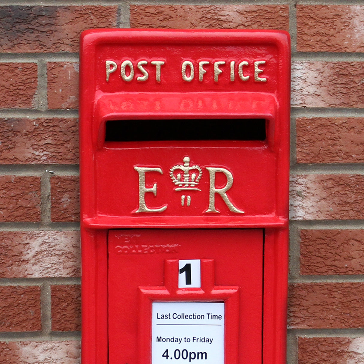 Royal Mail Buzón de Correos Rojo Pilar de Hierro Fundido Buzón de Correos para Cartas Montaje para Pared Postal