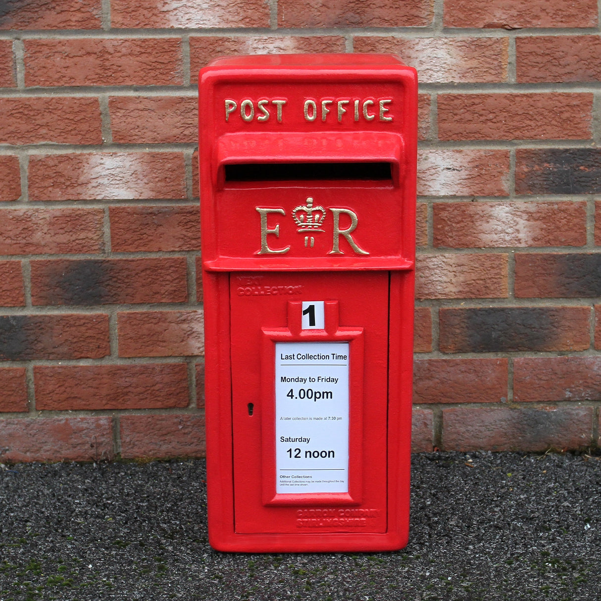 Royal Mail Buzón de Correos Rojo Pilar de Hierro Fundido Buzón de Correos para Cartas Montaje para Pared Postal