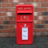 Royal Mail Buzón de Correos Rojo Pilar de Hierro Fundido Buzón de Correos para Cartas Montaje para Pared Postal