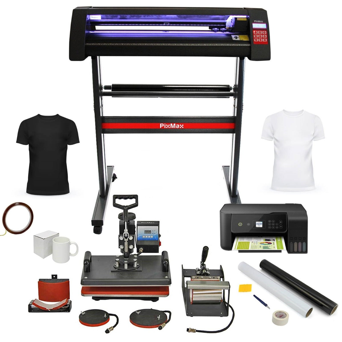 Kit de Plotter para Corte de Vinilo PixMax, Impresora y Prensas Térmica