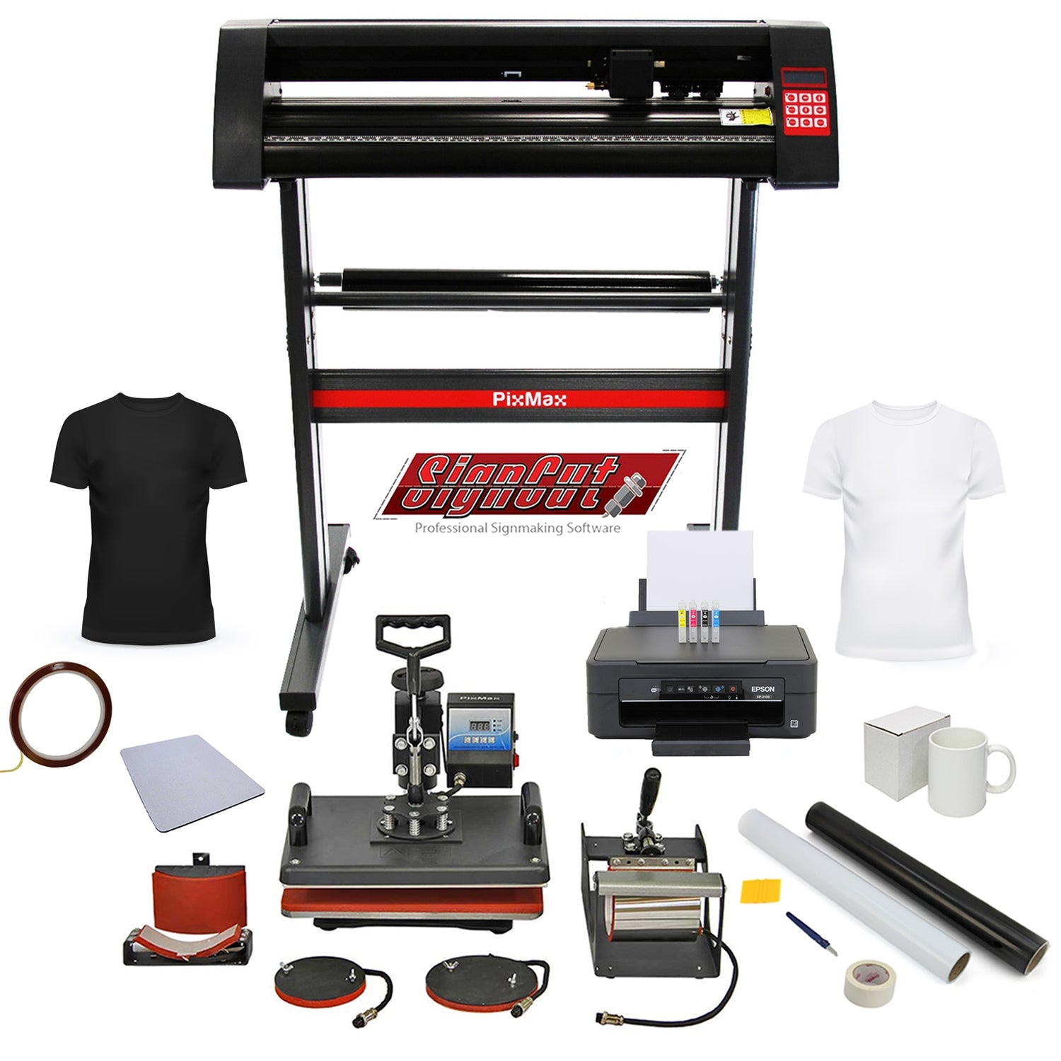 Kit de Plotter para Corte de Vinilo PixMax, Impresora y Prensas Térmicas