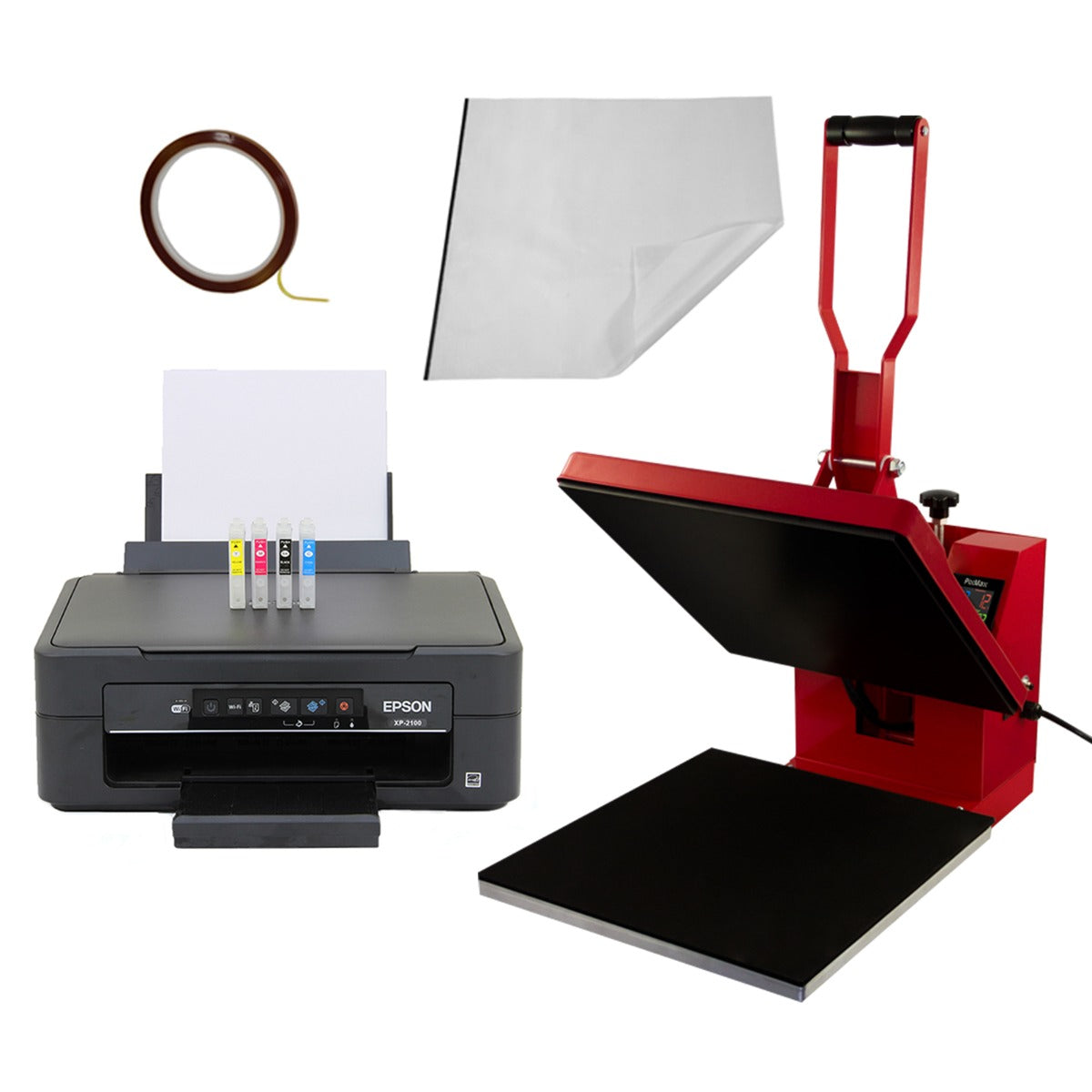 Prensa Térmica de 38 x 38cm & Impresora con Cartuchos