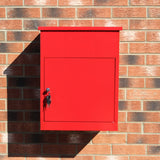 Buzón Rojo para Paquetes con Cerradura y Montado en la Pared Buzón de Correo Inteligente para el Exterior