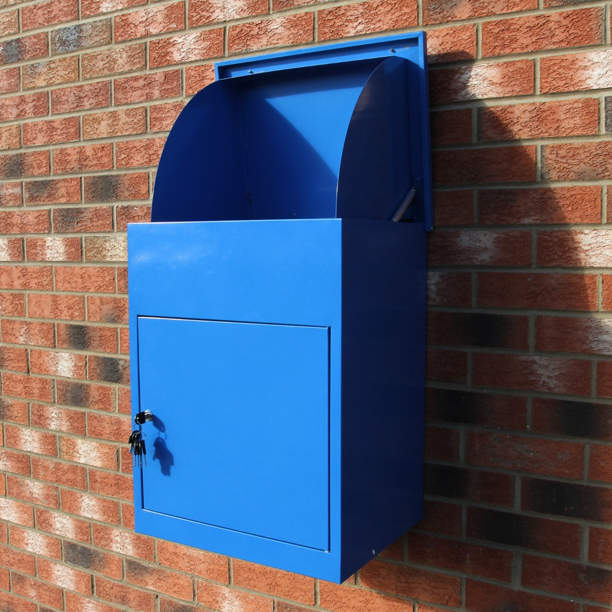 Buzón Azul para Paquetes con Cerradura y Montado en la Pared Buzón de Correo Inteligente para el Exterior