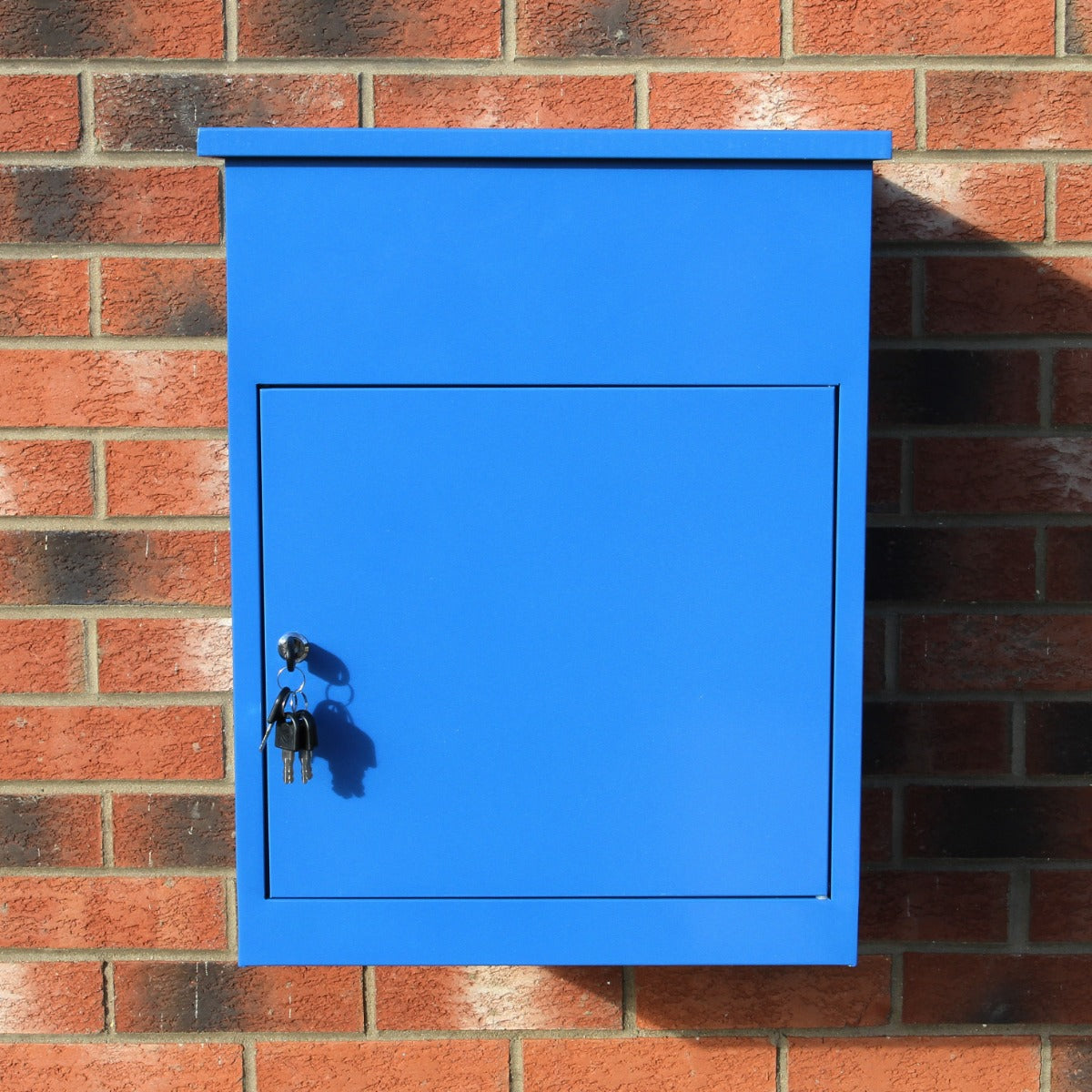 Buzón Azul para Paquetes con Cerradura y Montado en la Pared Buzón de Correo Inteligente para el Exterior